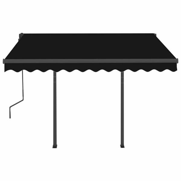 vidaXL Manuell uttrekkbar markise med LED 3,5x2,5 m antrasitt