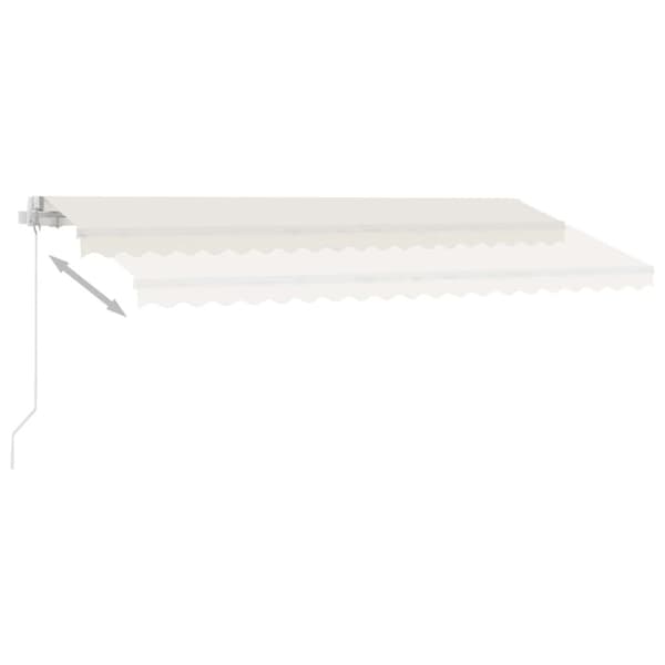 vidaXL Manuell uttrekkbar markise med LED 450x300 cm kremhvit