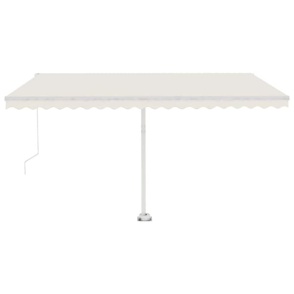 vidaXL Manuell uttrekkbar markise med LED 450x300 cm kremhvit