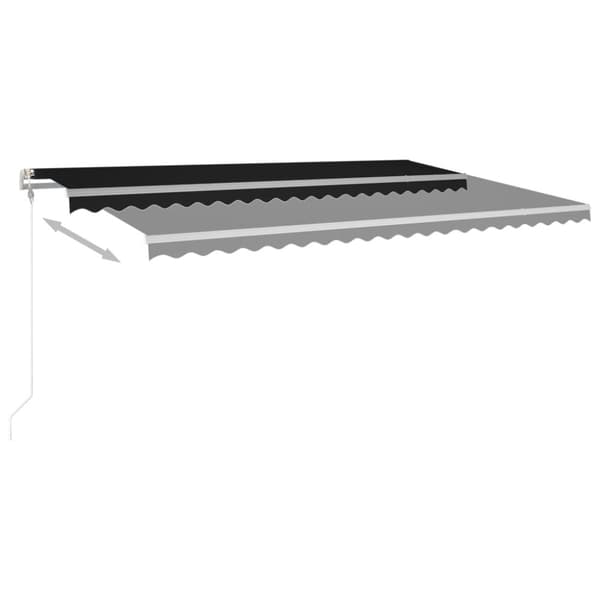 vidaXL Manuell uttrekkbar markise med LED 5x3,5 m antrasitt