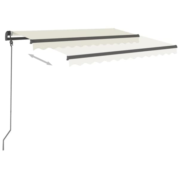 vidaXL Manuell uttrekkbar markise 3x2,5 m kremhvit