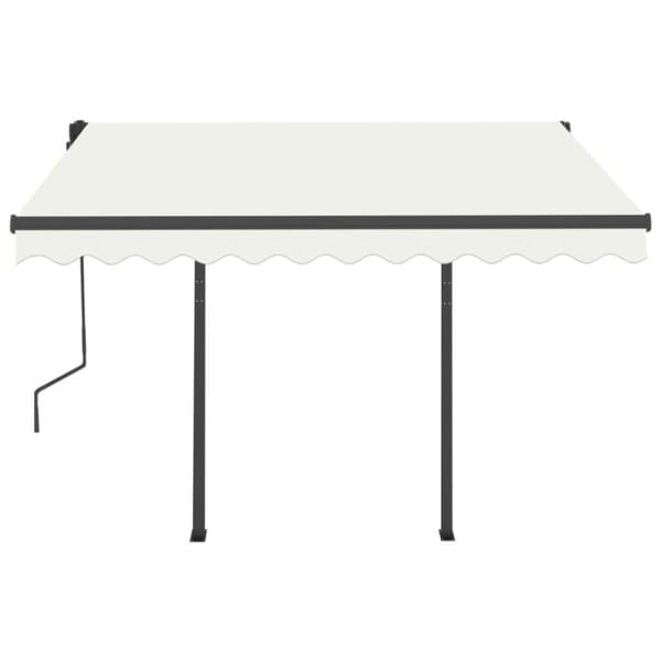 vidaXL Manuell uttrekkbar markise 3x2,5 m kremhvit