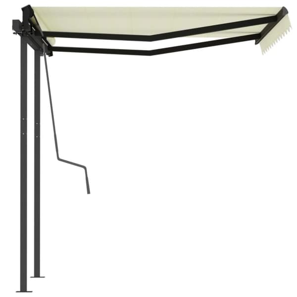 vidaXL Manuell uttrekkbar markise 3x2,5 m kremhvit