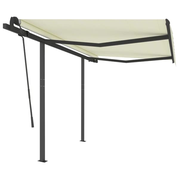 vidaXL Manuell uttrekkbar markise 3x2,5 m kremhvit