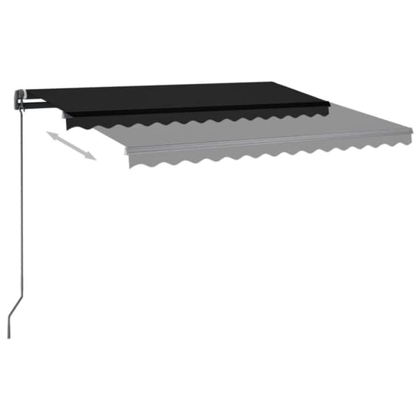 vidaXL Automatisk markise med LED og vindsensor 3x2,5 cm antrasitt