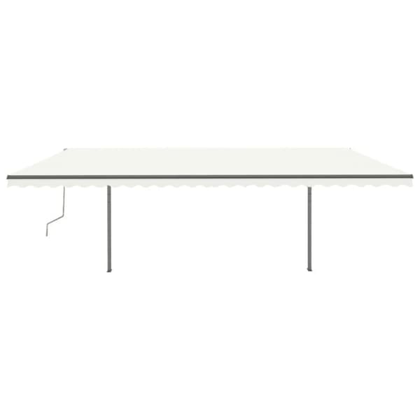 vidaXL Manuell uttrekkbar markise 3,5x2,5 m kremhvit