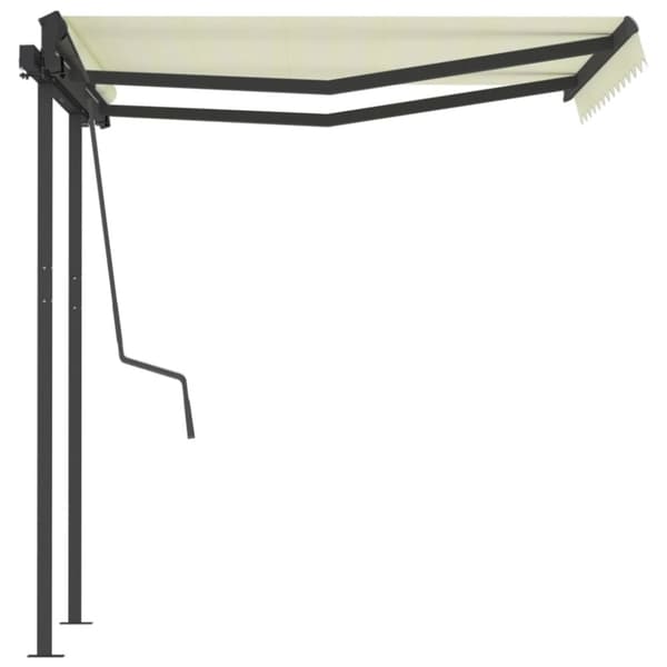 vidaXL Manuell uttrekkbar markise 3,5x2,5 m kremhvit