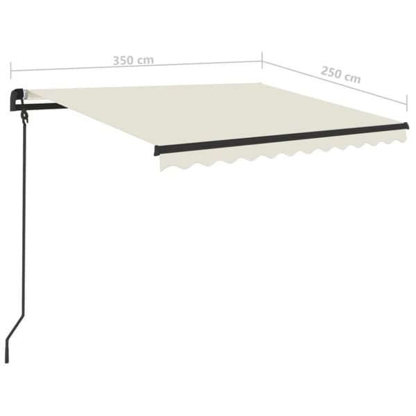 vidaXL Manuell uttrekkbar markise 3,5x2,5 m kremhvit