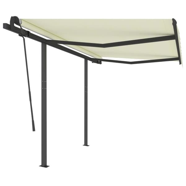 vidaXL Manuell uttrekkbar markise 3,5x2,5 m kremhvit
