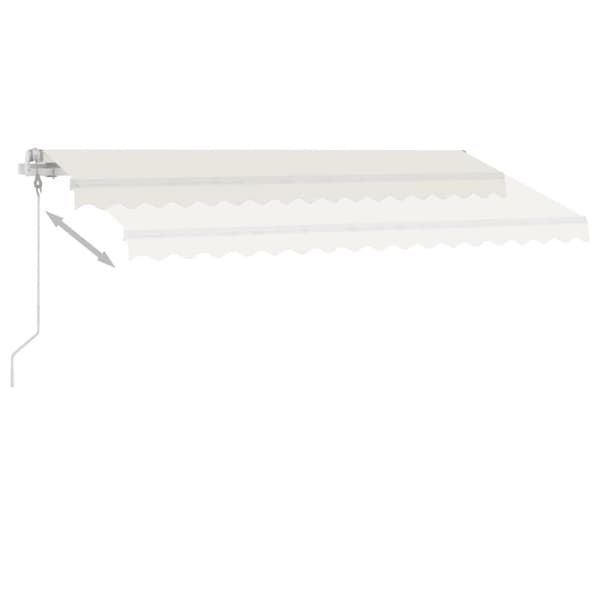 vidaXL Automatisk markise med vindsensor og LED 450x300 cm kremhvit