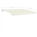 Miniatyrbilde 10 av 11: vidaXL Manuell uttrekkbar markise med LED 4x3,5 m kremhvit