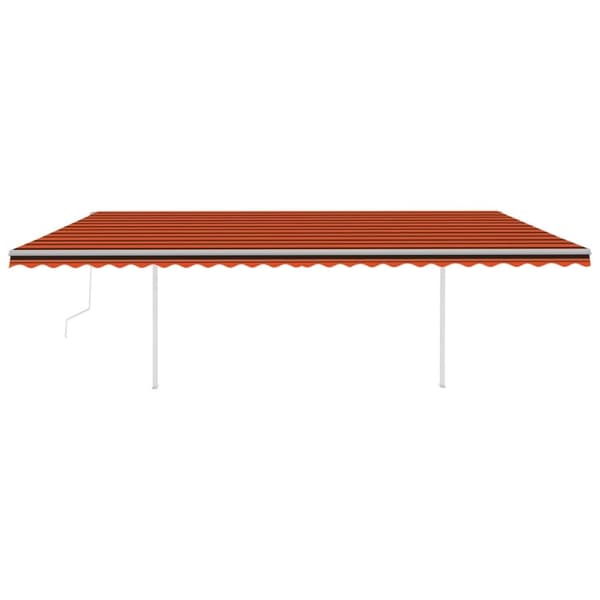 vidaXL Automatisk markis med vindsensor & LED 6x3 m orange/brun