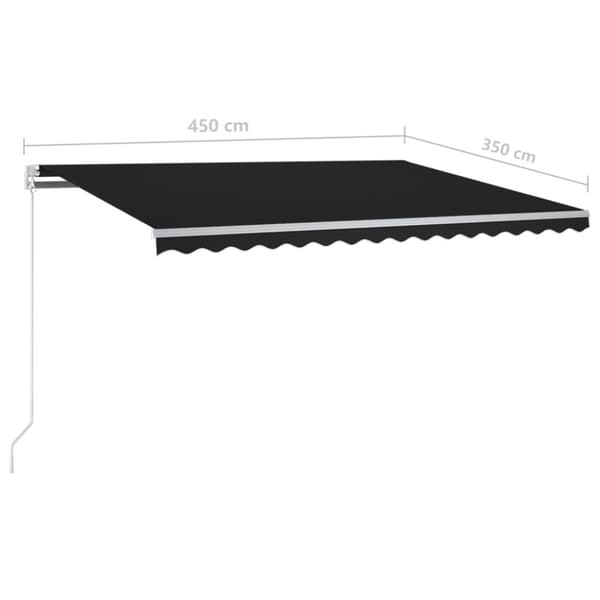 vidaXL Markis manuellt infällbar med LED 4,5x3,5 m antracit