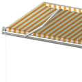 Miniatyrbilde 6 av 11: vidaXL Manuell uttrekkbar markise med stolper 5x3,5 m gul og hvit