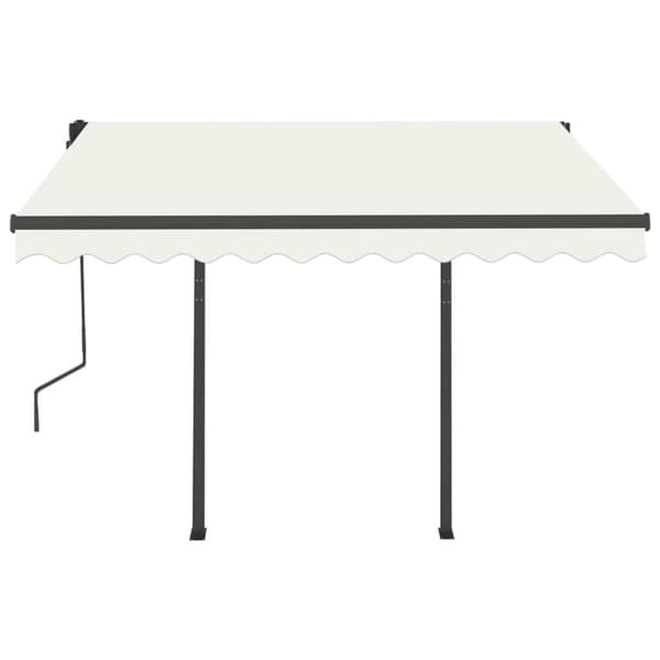 vidaXL Manuell uttrekkbar markise med LED 3x2,5 m kremhvit