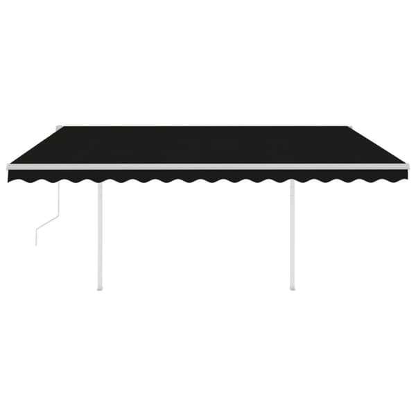 vidaXL Automatisk markis med vindsensor & LED 4,5x3,5 m antracit