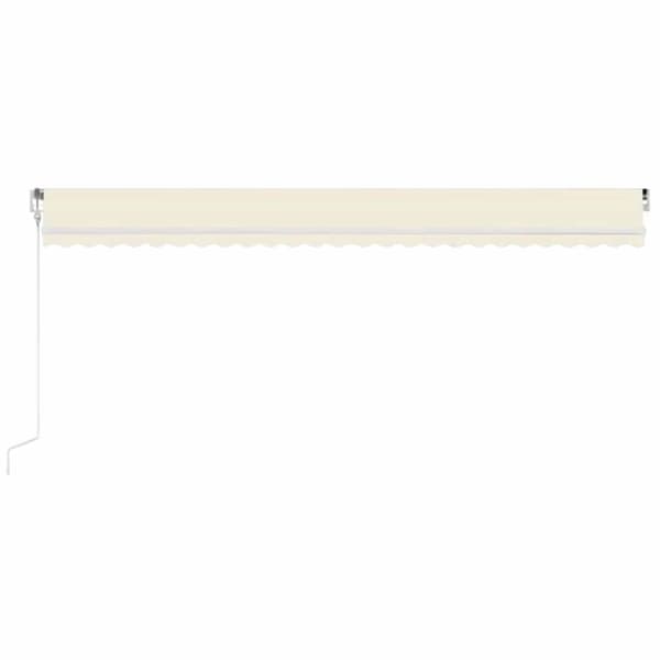 vidaXL Automatisk markise med vindsensor og LED 600x300 cm kremhvit