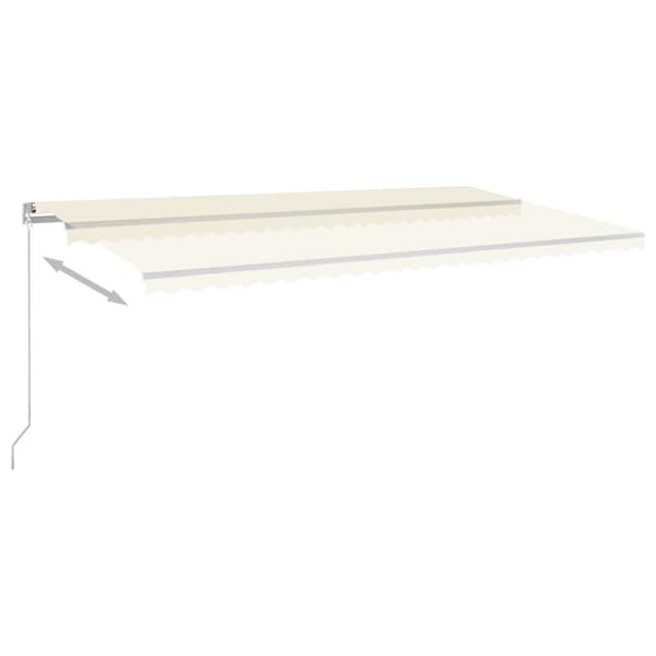 vidaXL Automatisk markise med vindsensor og LED 6x3,5 m kremhvit