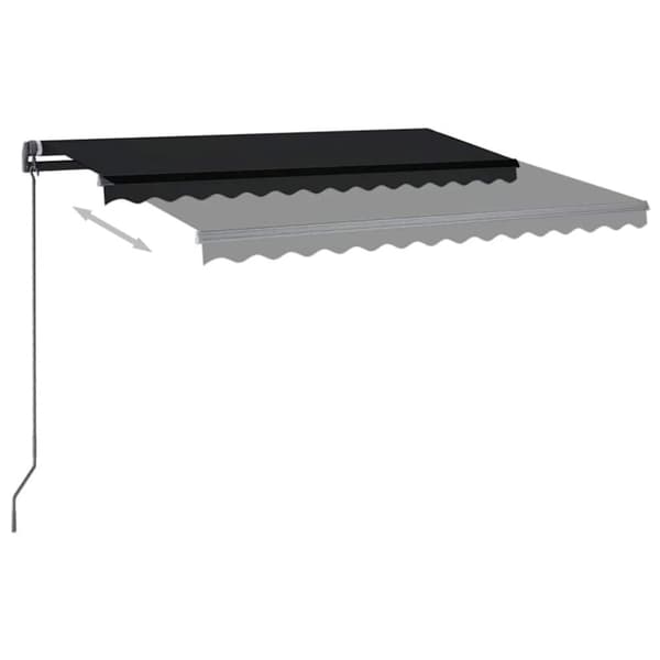 vidaXL Manuell uttrekkbar markise med LED 3x2,5 m antrasitt