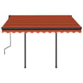 Miniatyrbild 5 av 11: vidaXL Markis manuellt infällbar med LED 3x2,5 m orange och brun
