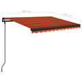 Miniatyrbild 11 av 11: vidaXL Markis manuellt infällbar med LED 3x2,5 m orange och brun