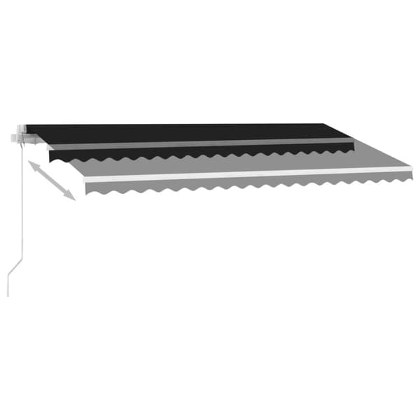 vidaXL Manuell uttrekkbar markise med LED 400x300 cm antrasitt