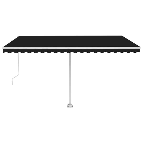 vidaXL Manuell uttrekkbar markise med LED 400x300 cm antrasitt