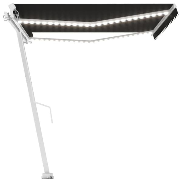 vidaXL Manuell uttrekkbar markise med LED 400x300 cm antrasitt