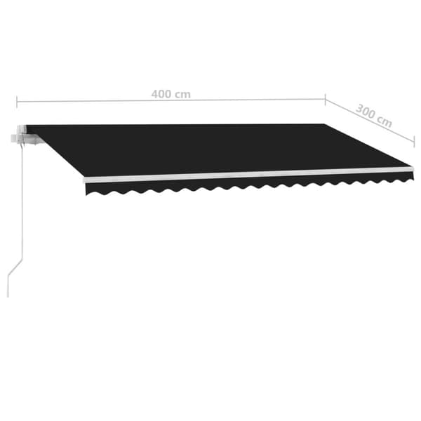 vidaXL Manuell uttrekkbar markise med LED 400x300 cm antrasitt
