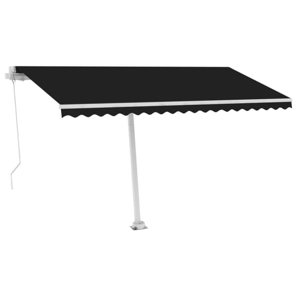 vidaXL Manuell uttrekkbar markise med LED 400x300 cm antrasitt
