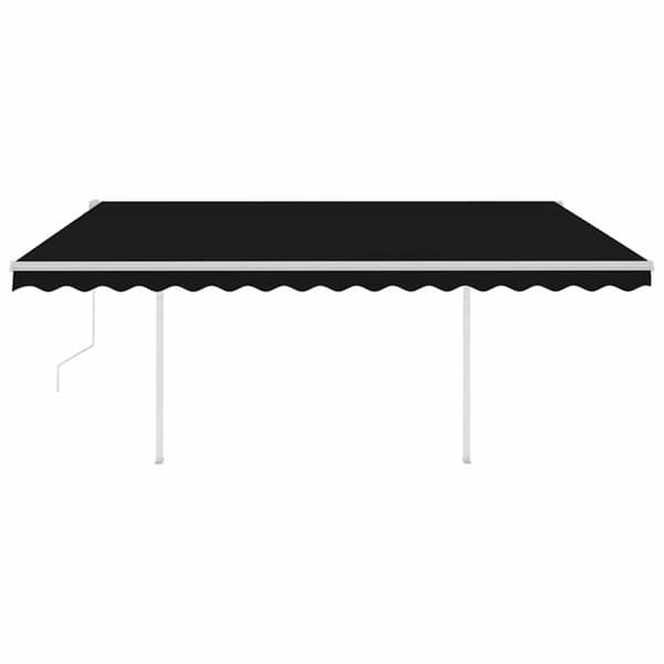 vidaXL Automatisk markis med vindsensor & LED 4,5x3 m antracit