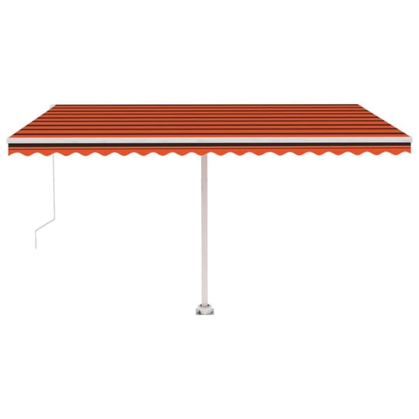 vidaXL Manuell uttrekkbar markise med LED 400x300 cm oransje og brun