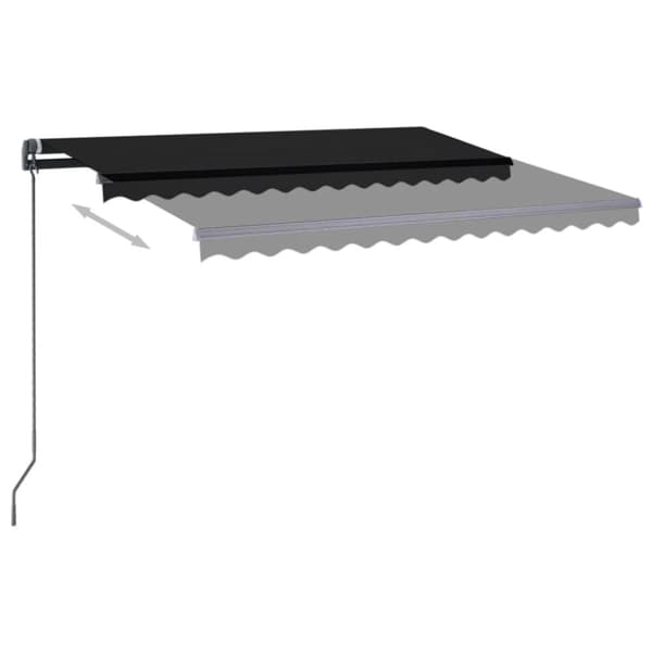 vidaXL Automatisk markise med LED og vindsensor 3,5x2,5 cm antrasitt
