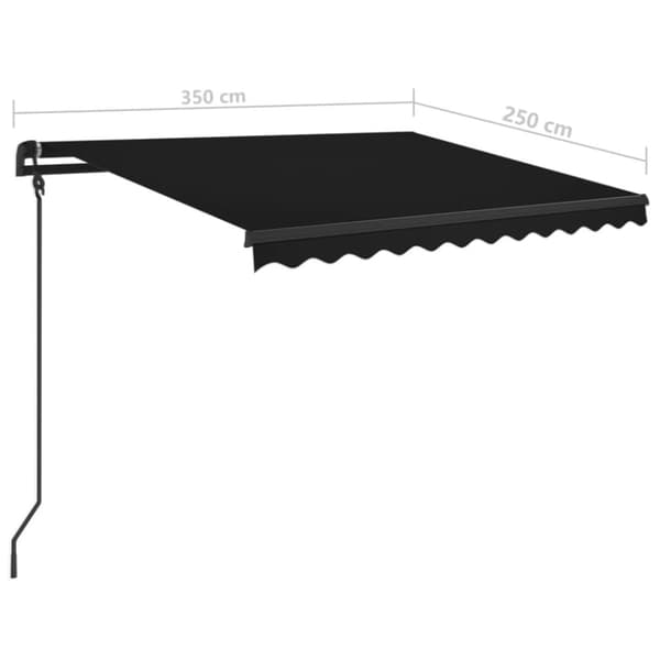vidaXL Manuell uttrekkbar markise 3,5x2,5 m antrasitt