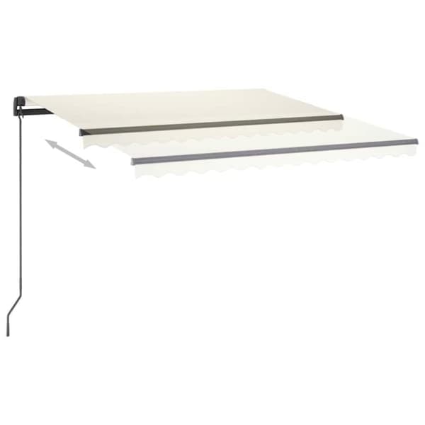 vidaXL Automatisk markise med LED og vindsensor 3x2,5 cm kremhvit