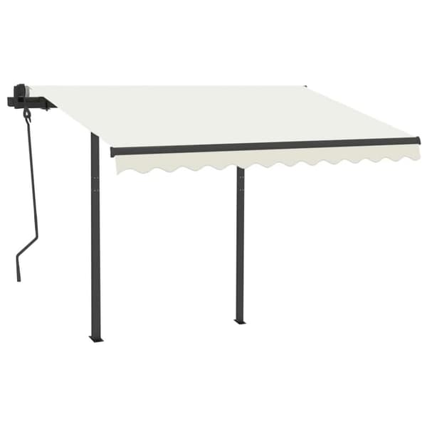 vidaXL markise m. LED-lys 3x2,5 m manuel betjening cremefarvet