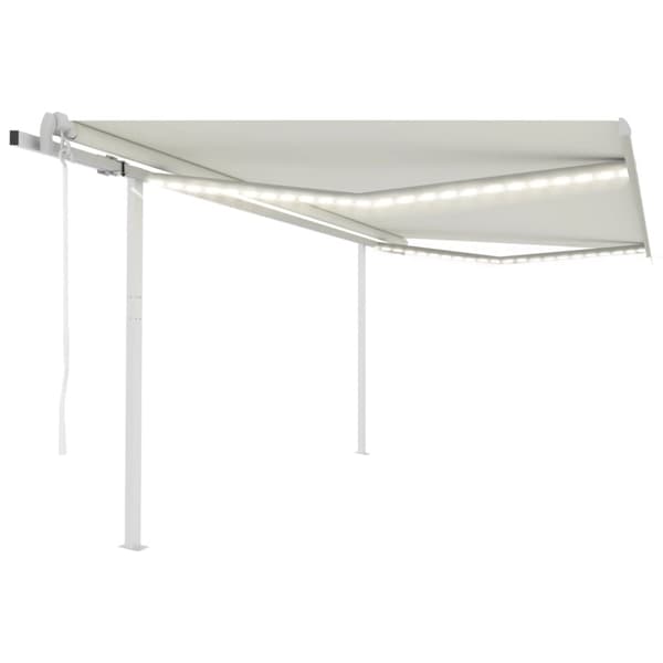 vidaXL Sisäänkelattava markiisi LED/tuulisensori 4,5x3,5 m kerma