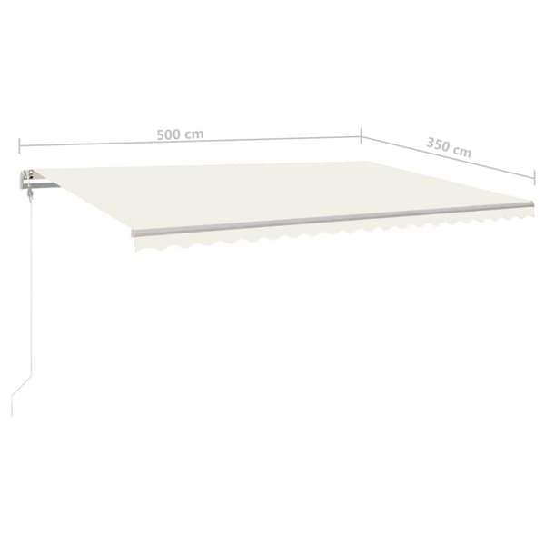 vidaXL markise m. stolper 5x3,5 m manuel betjening cremefarvet
