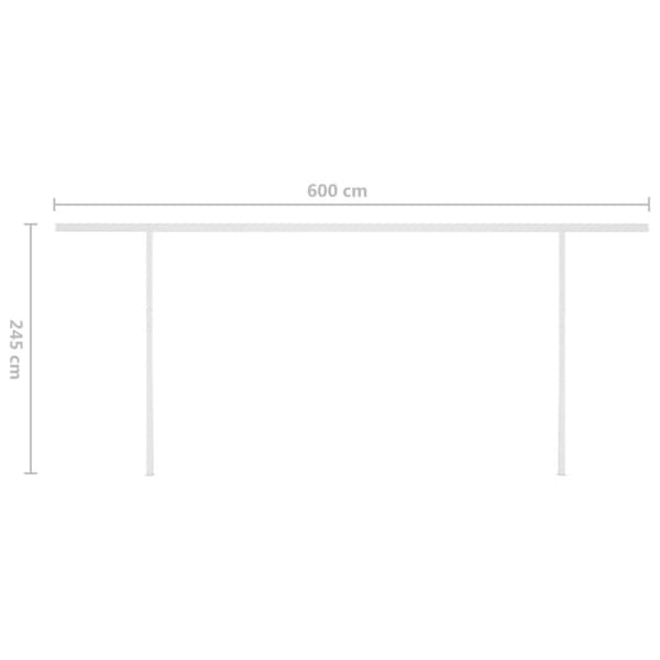 vidaXL Manuaalisesti kelattava markiisi tolpilla 6x3,5 m sinivalkoinen