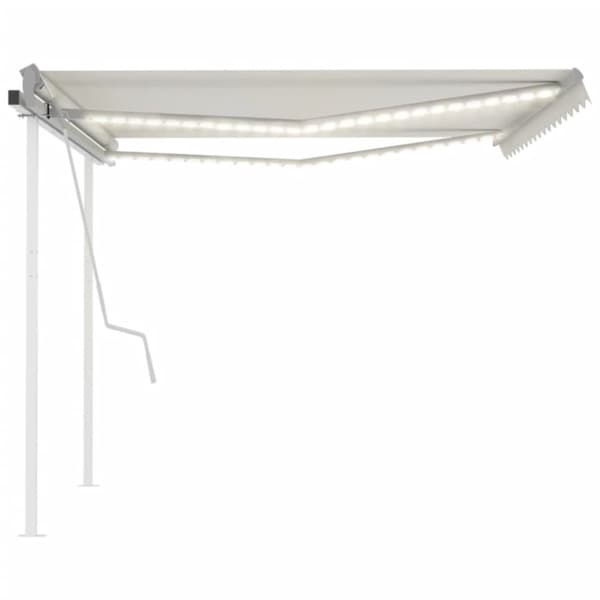 vidaXL Manuaalisesti kelattava markiisi LED-valot 4x3,5 m kerma