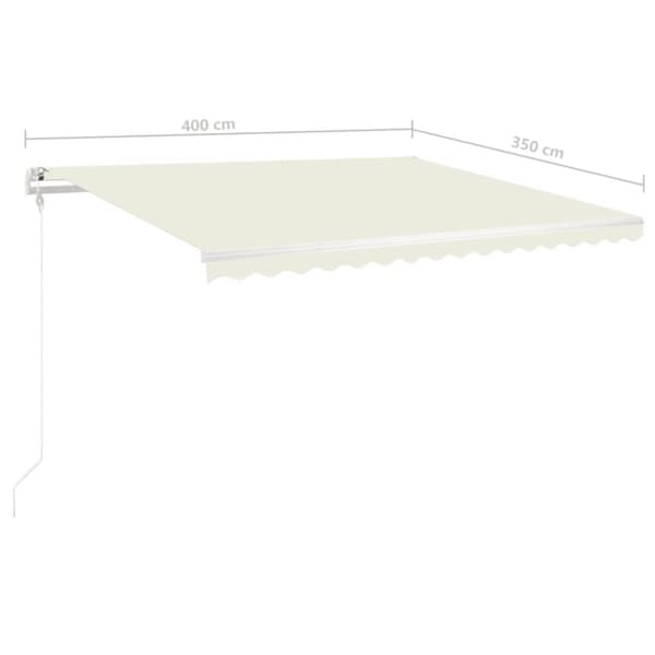 vidaXL Manuaalisesti kelattava markiisi LED-valot 4x3,5 m kerma