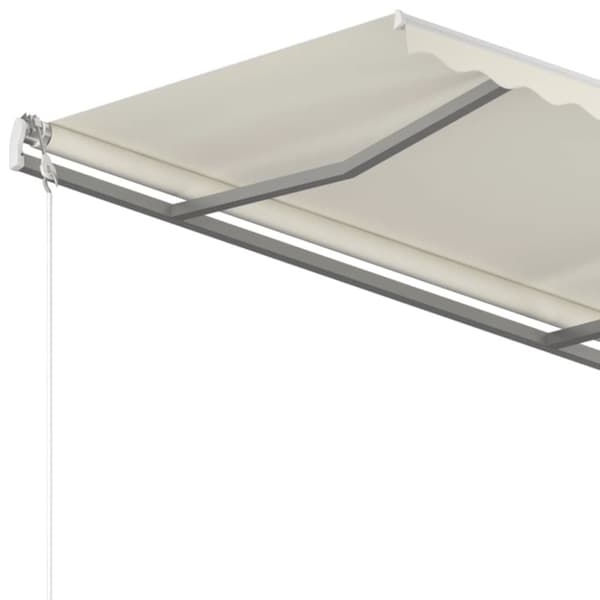 vidaXL markise m. stolper 4x3,5 m manuel betjening cremefarvet