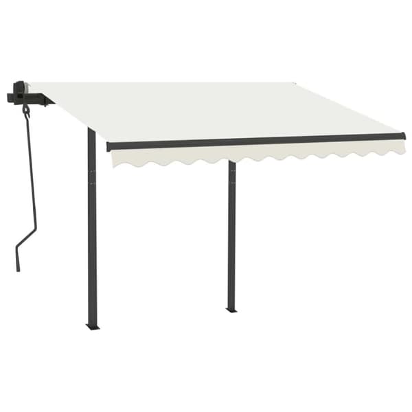 vidaXL Käsin sisäänkelattava markiisi LEDillä 3x2,5 m kerma