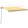 Miniatyrbillede 11 af 11: vidaXL markise m. LED-lys 3x2,5 m manuel betjening gul og hvid