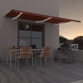 Miniatyrbillede 1 af 10: vidaXL markise m. LED + vindsensor 600x300 cm automatisk orange/brun
