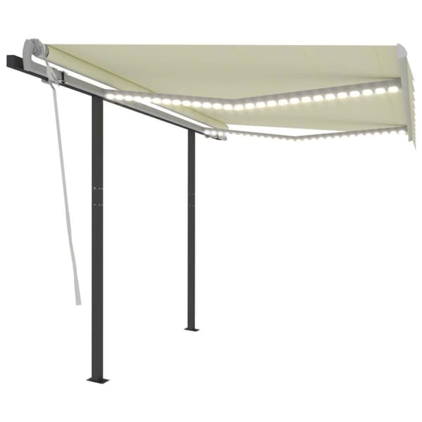 vidaXL Sisäänkelattava markiisi LED/tuulisensori 3,5x2,5 m kerma