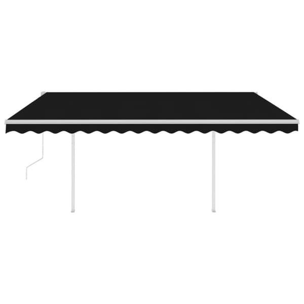 vidaXL markise m. LED + vindsensor 4x3,5 m automatisk antracit
