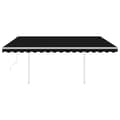 Miniatyrbillede 4 af 11: vidaXL markise m. LED + vindsensor 4x3,5 m automatisk antracit