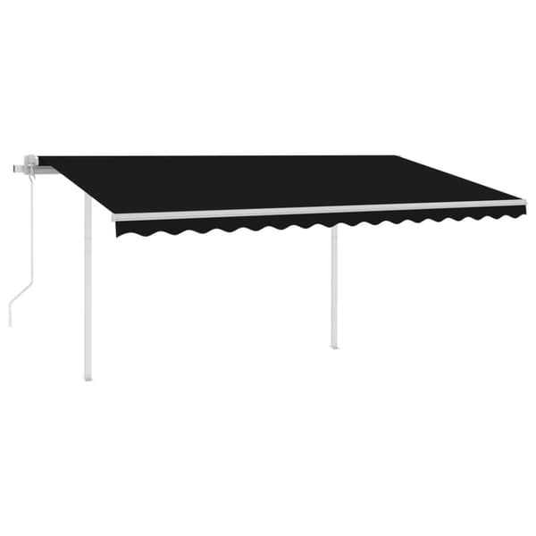 vidaXL markise m. LED + vindsensor 4x3,5 m automatisk antracit