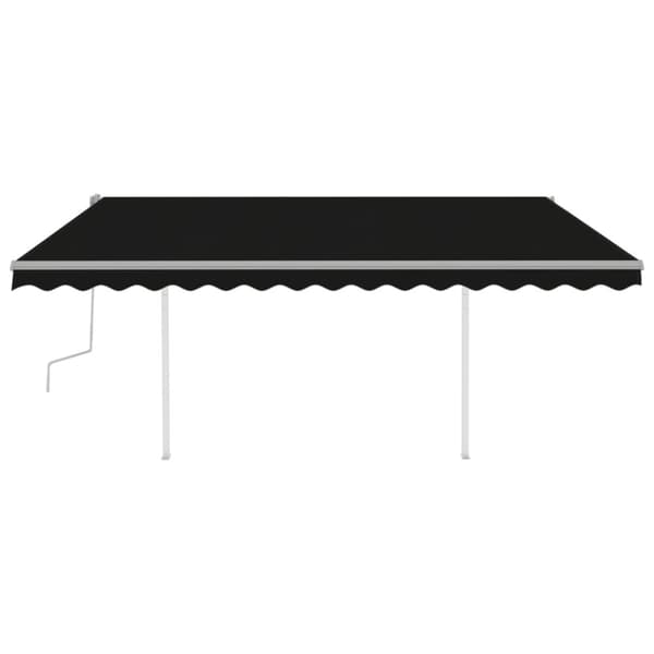 vidaXL Manuaalisesti kelattava markiisi LED-valot 4x3,5 m antrasiitti